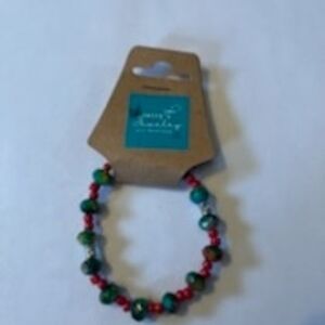 Jelly's Jewelry and Boutique Handcrafted Multicolor & Red Beaded Bracelet